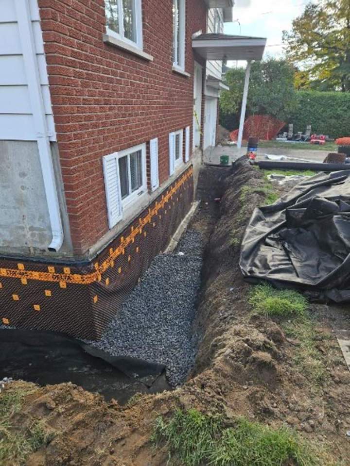 Installation de drain français Mont-Saint-Hilaire
