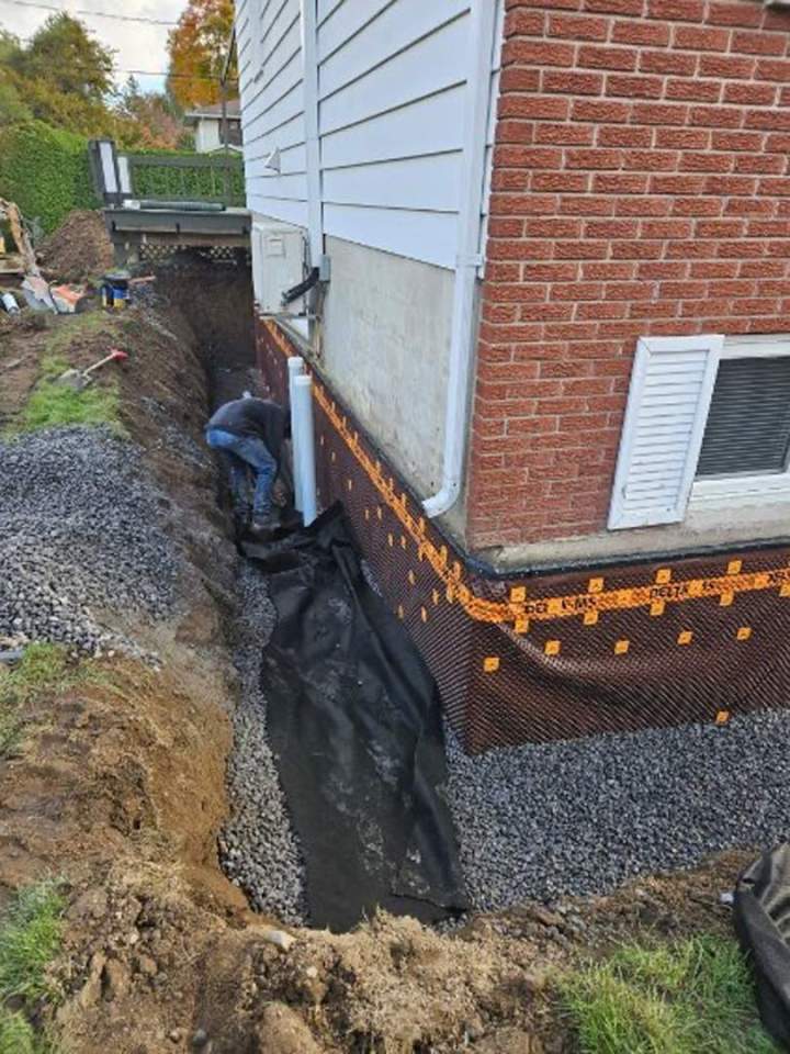 Travaux drain français Mont-Saint-Hilaire
